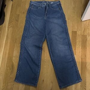Old Navy Women's sky hi wide leg Jeans with Side Detailing